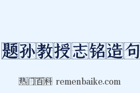 题孙教授志铭造句是什么意思的图片